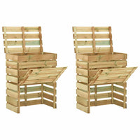 vidaXL Caixa de compostagem ripada 2 pcs 80x50x100cm pinho impregnado