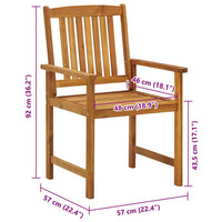 vidaXL Cadeiras de jardim 6 pcs madeira de acácia maciça