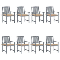 vidaXL Cadeiras de jardim com almofadões 2 pcs acácia maciça cinza