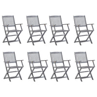 vidaXL Cadeiras de exterior dobráveis 6 pcs madeira de acácia maciça