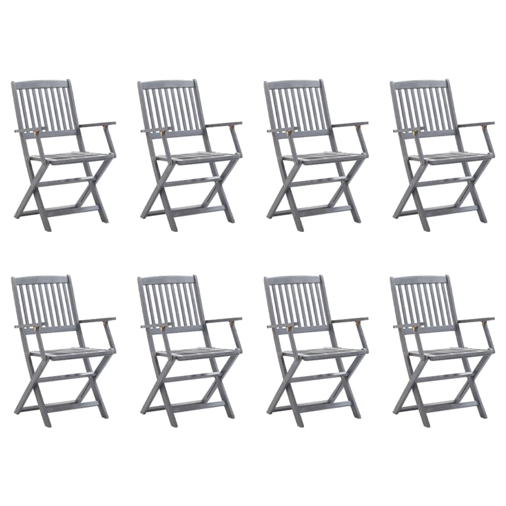 vidaXL Cadeiras exterior dobráveis c/ almofadões 2 pcs acácia maciça