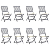 vidaXL Cadeiras exterior dobráveis c/ almofadões 2 pcs acácia maciça