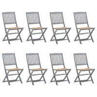 vidaXL Cadeiras exterior dobráveis c/ almofadões 2 pcs acácia maciça