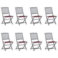 vidaXL Cadeiras exterior dobráveis c/ almofadões 2 pcs acácia maciça