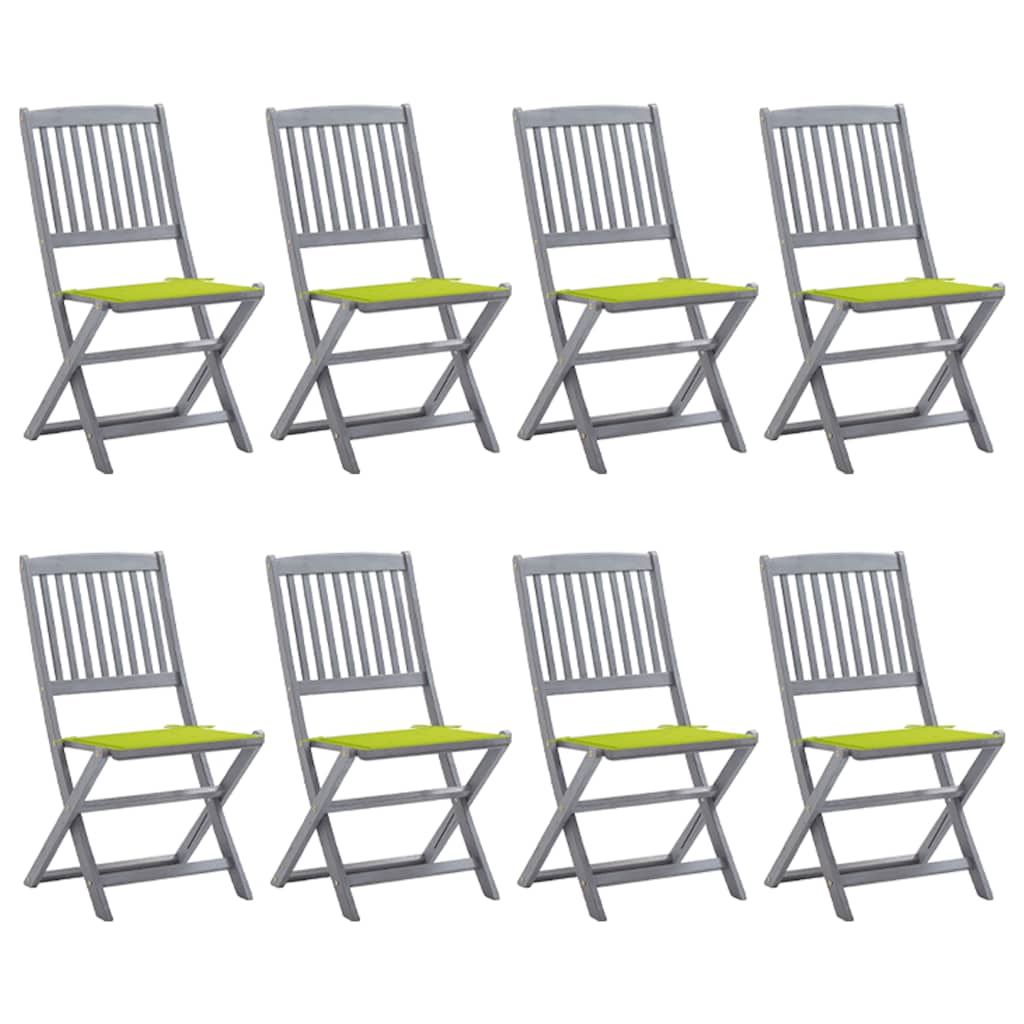 vidaXL Cadeiras exterior dobráveis c/ almofadões 2 pcs acácia maciça