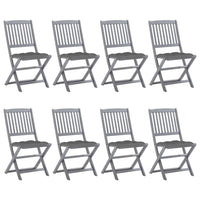 vidaXL Cadeiras exterior dobráveis c/ almofadões 2 pcs acácia maciça