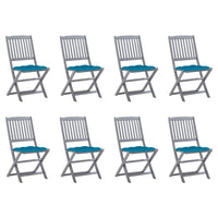 vidaXL Cadeiras exterior dobráveis c/ almofadões 2 pcs acácia maciça