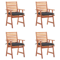 vidaXL Cadeiras de jantar p/ jardim 2 pcs c/ almofadões acácia maciça