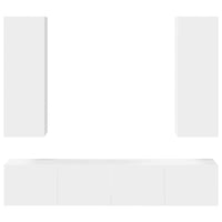 vidaXL 10 pcs conjunto de móveis de TV derivados de madeira branco