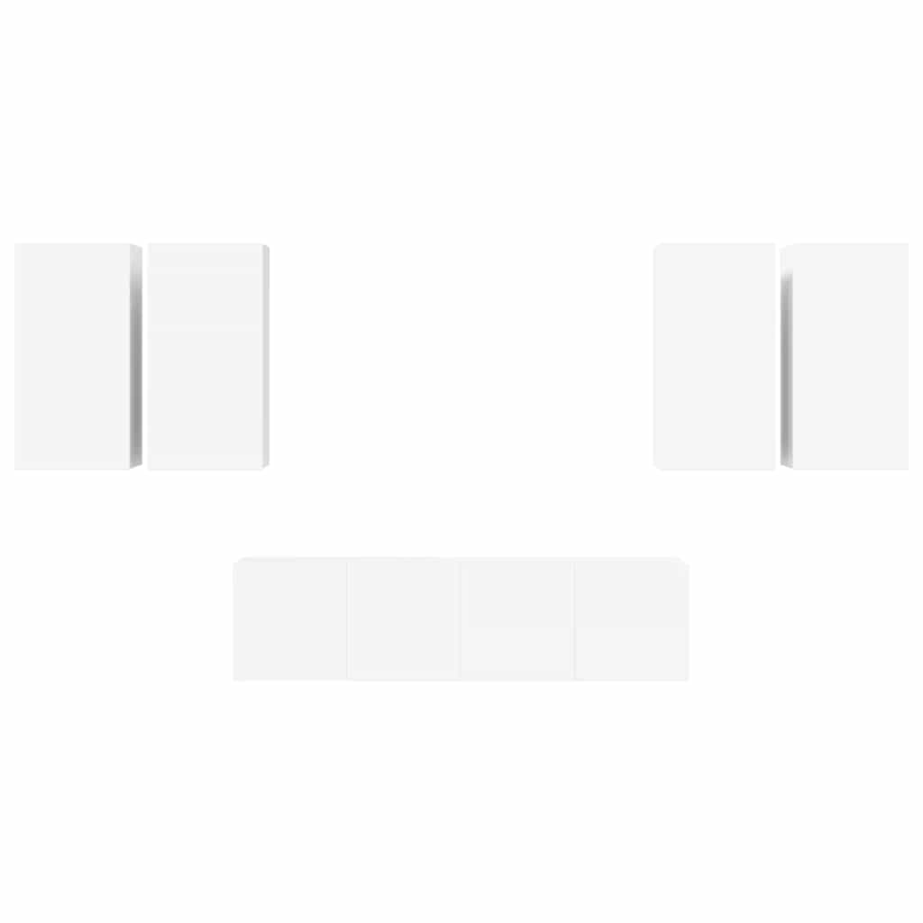 vidaXL 6 pcs conjunto de móveis de TV derivados de madeira branco