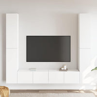 vidaXL 6 pcs conjunto de móveis de TV derivados de madeira branco
