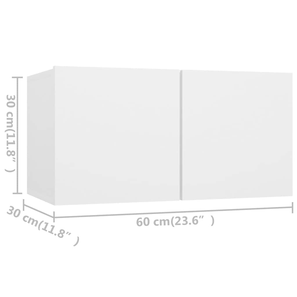 vidaXL 7 pcs conjunto de móveis de TV derivados de madeira branco