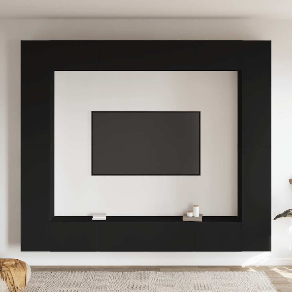 vidaXL 8 pcs conjunto de móveis de TV contraplacado branco