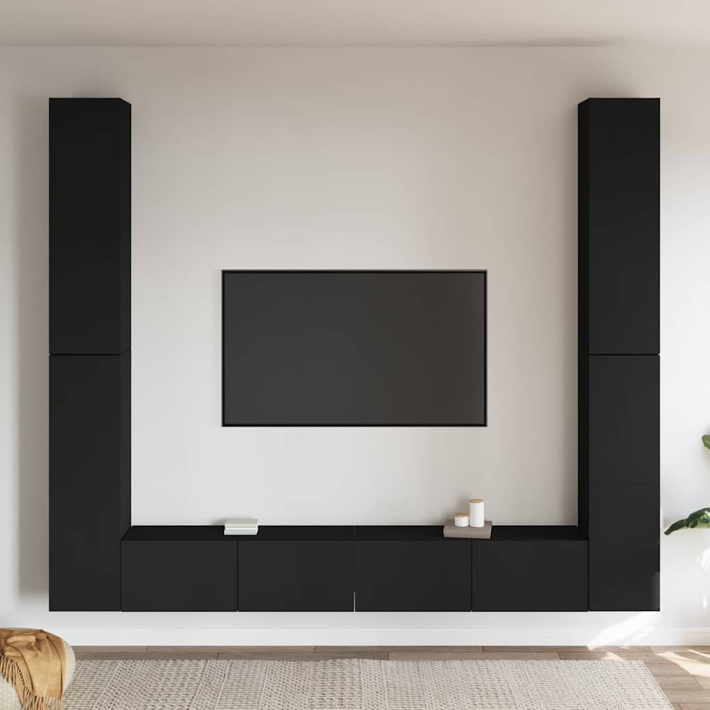 vidaXL 6 pcs conjunto de móveis de TV derivados de madeira branco