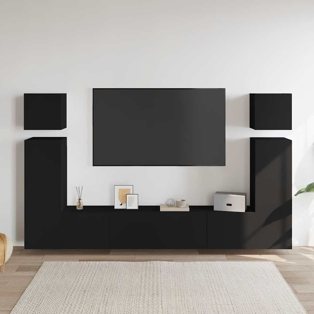 vidaXL 8 pcs conjunto de móveis de TV derivados de madeira branco