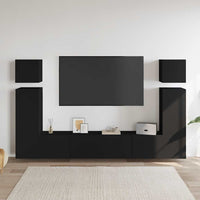 vidaXL 8 pcs conjunto de móveis de TV derivados de madeira branco