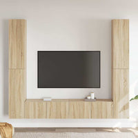 vidaXL 6 pcs conjunto de móveis de TV derivados de madeira branco