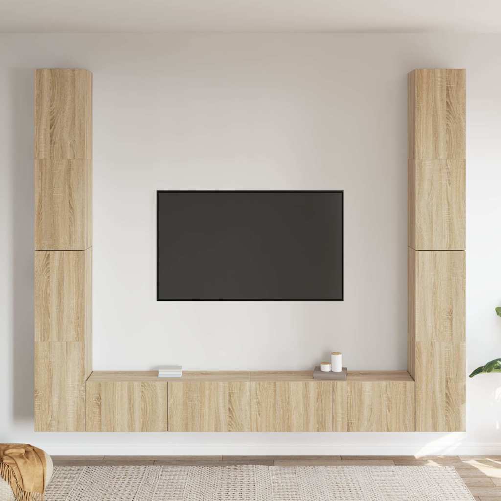 vidaXL 6 pcs conjunto de móveis de TV derivados de madeira branco