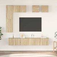 vidaXL 8 pcs conjunto de móveis de TV derivados de madeira branco