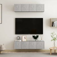 vidaXL Móveis de TV 4 pcs 60x30x30 cm contraplacado branco