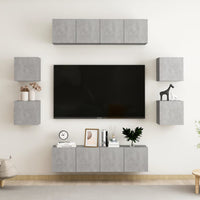 vidaXL 8 pcs conjunto de móveis de TV contraplacado branco
