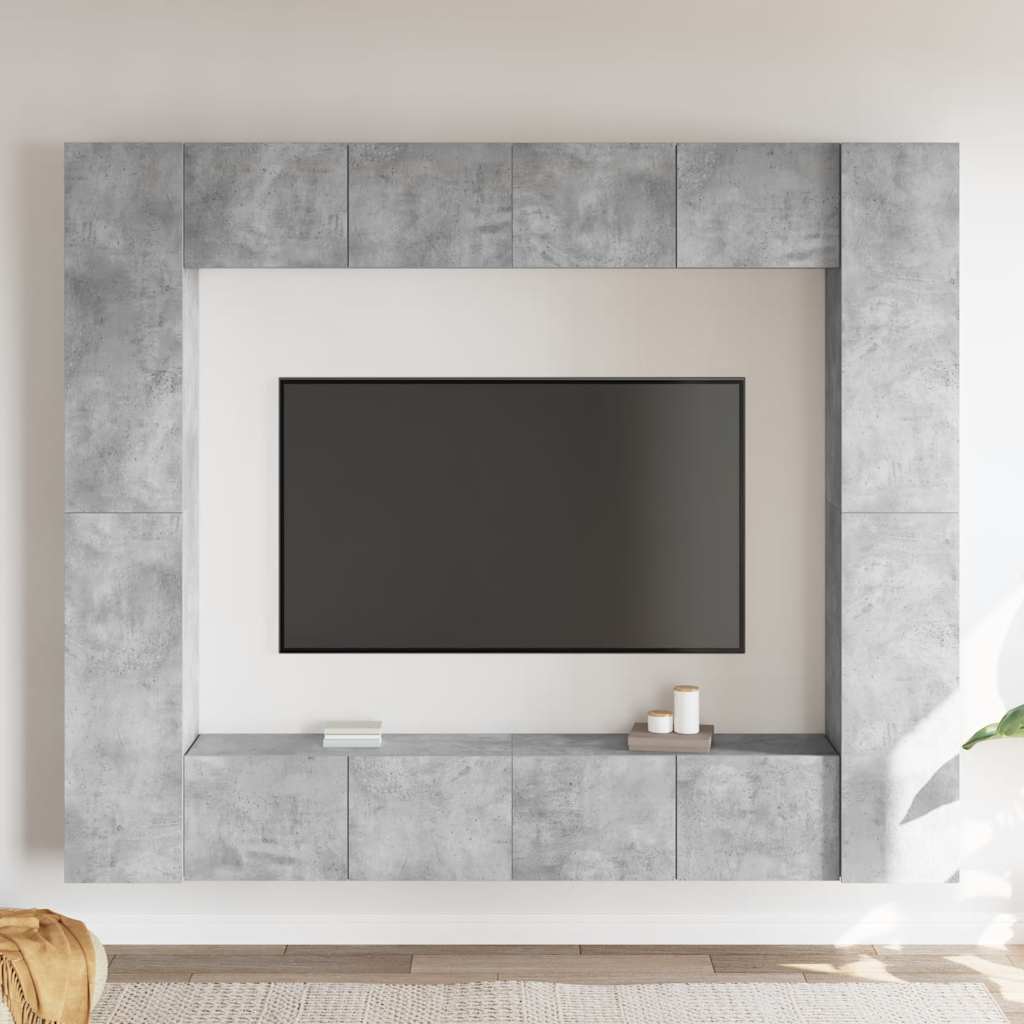 vidaXL 8 pcs conjunto de móveis de TV contraplacado branco