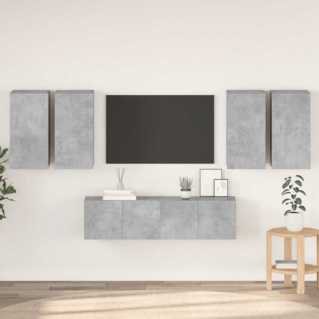 vidaXL 6 pcs conjunto de móveis de TV derivados de madeira branco