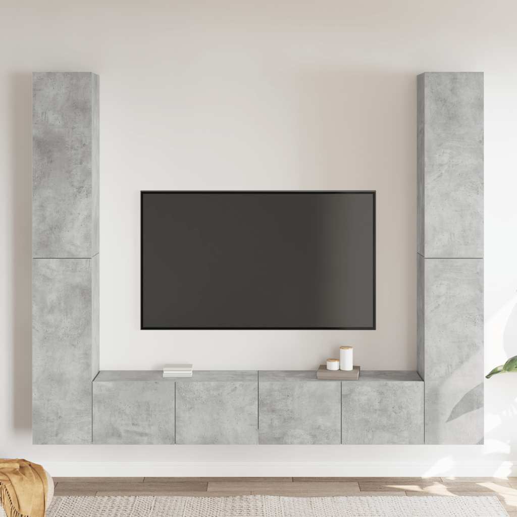 vidaXL 6 pcs conjunto de móveis de TV derivados de madeira branco