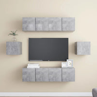 vidaXL 6 pcs conjunto de móveis de TV derivados de madeira branco