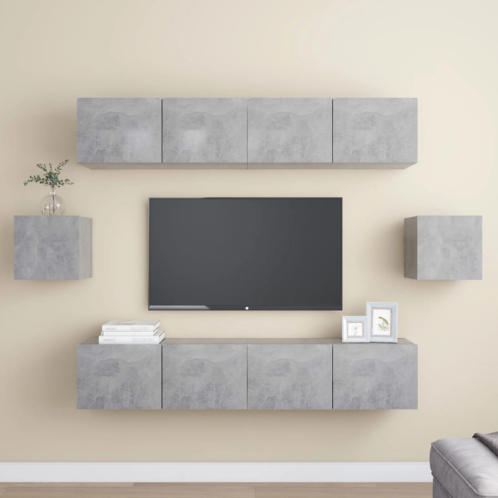 vidaXL 6 pcs conjunto de móveis de TV derivados de madeira branco