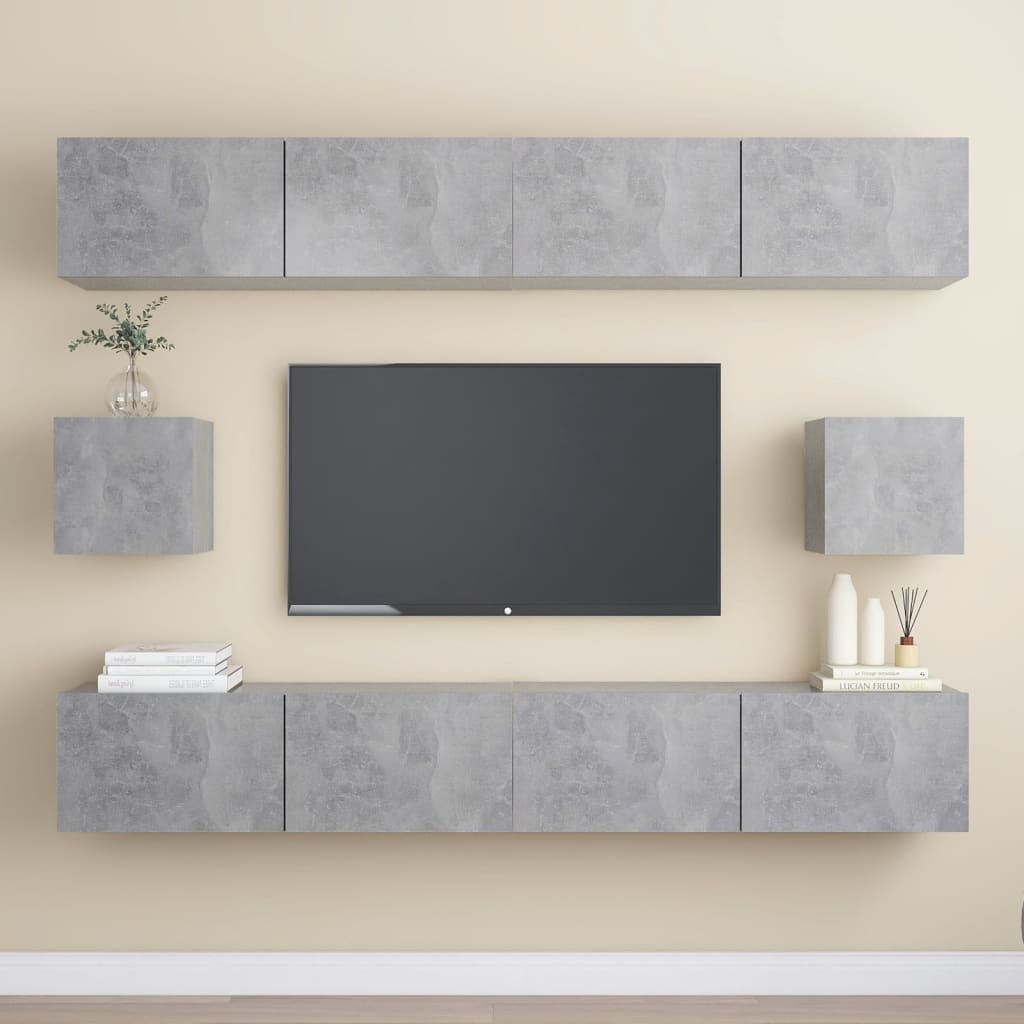 vidaXL 6 pcs conjunto de móveis de TV derivados de madeira branco