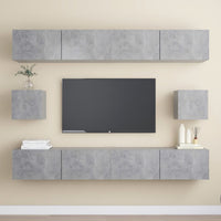 vidaXL 6 pcs conjunto de móveis de TV derivados de madeira branco