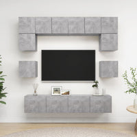 vidaXL 8 pcs conjunto de móveis de TV derivados de madeira branco