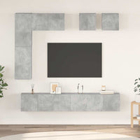 vidaXL 8 pcs conjunto de móveis de TV derivados de madeira branco