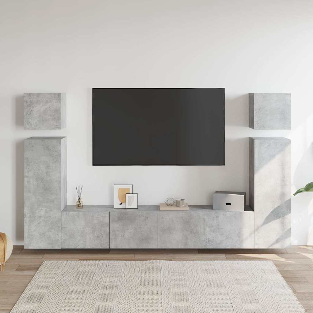vidaXL 8 pcs conjunto de móveis de TV derivados de madeira branco