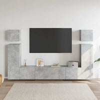 vidaXL 8 pcs conjunto de móveis de TV derivados de madeira branco