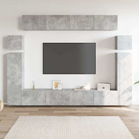 vidaXL 8 pcs conjunto de móveis de TV derivados de madeira branco