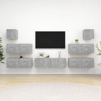 vidaXL 7 pcs conjunto de móveis de TV derivados de madeira branco