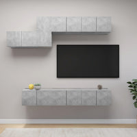 vidaXL 7 pcs conjunto de móveis de TV derivados de madeira branco