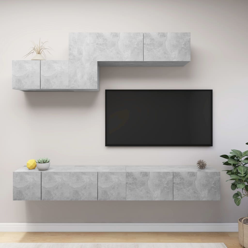 vidaXL 7 pcs conjunto de móveis de TV derivados de madeira branco