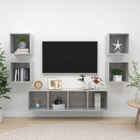 vidaXL 5 pcs conjunto de móveis de TV contraplacado branco