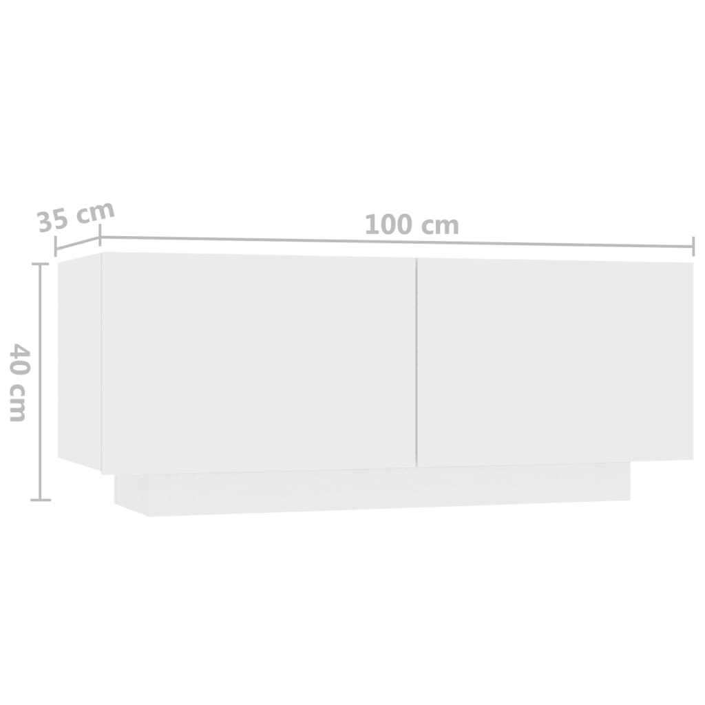 vidaXL Móvel de TV com luzes LED 180x35x40 cm branco