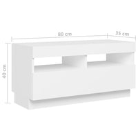 vidaXL Móvel de TV com luzes LED 180x35x40 cm branco