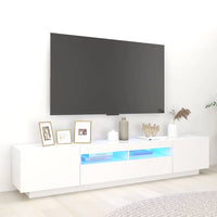 vidaXL Móvel de TV com luzes LED 200x35x40 cm branco