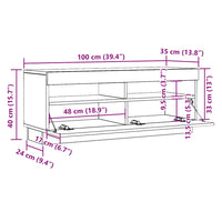 vidaXL Móvel de TV com luzes LED 200x35x40 cm branco