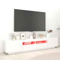 vidaXL Móvel de TV com luzes LED 200x35x40 cm branco