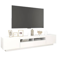 vidaXL Móvel de TV com luzes LED 200x35x40 cm branco