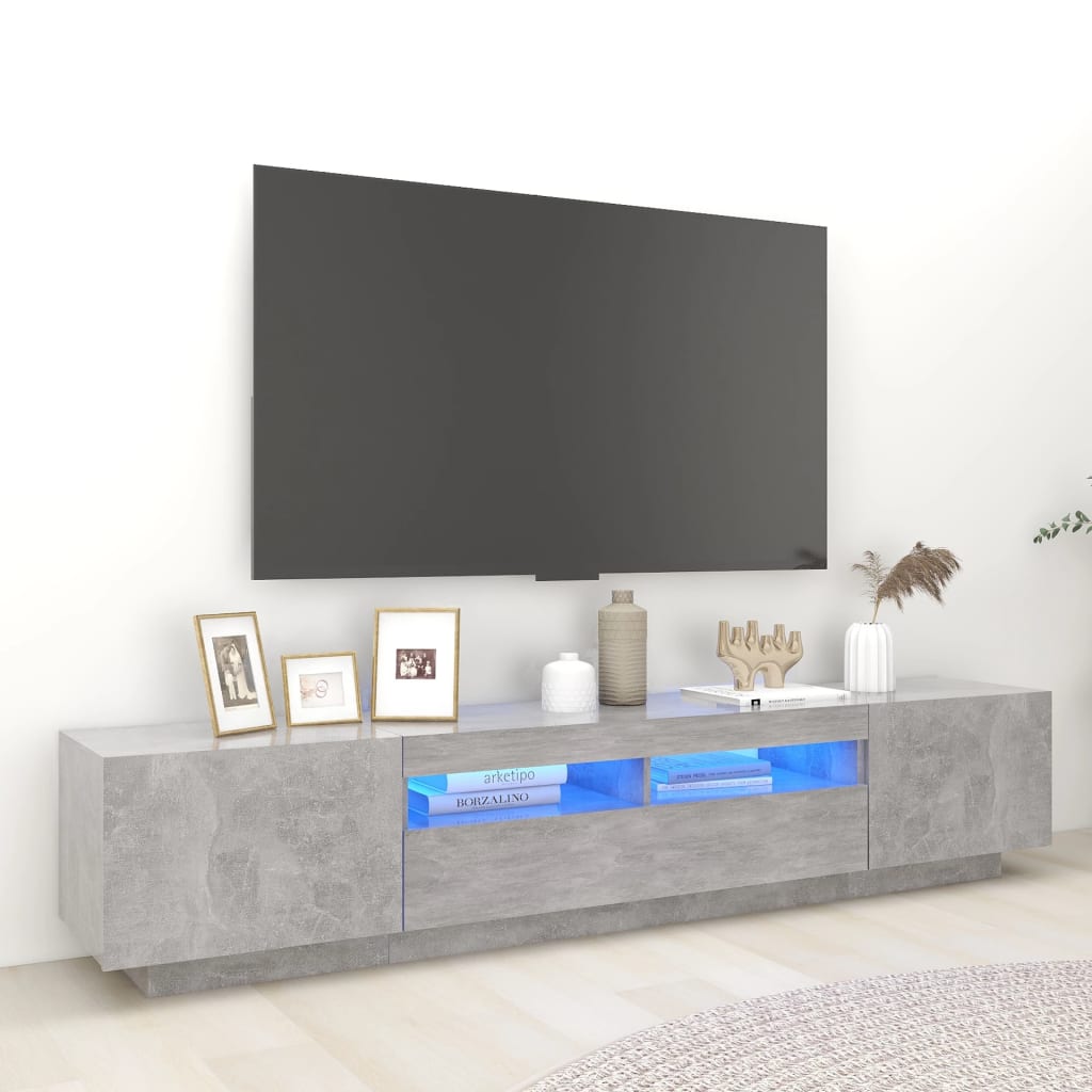 vidaXL Móvel de TV com luzes LED 200x35x40 cm branco