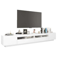 vidaXL Móvel de TV com luzes LED 260x35x40 cm branco