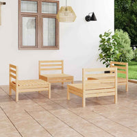 vidaXL 4 pcs conjunto lounge de jardim pinho maciço